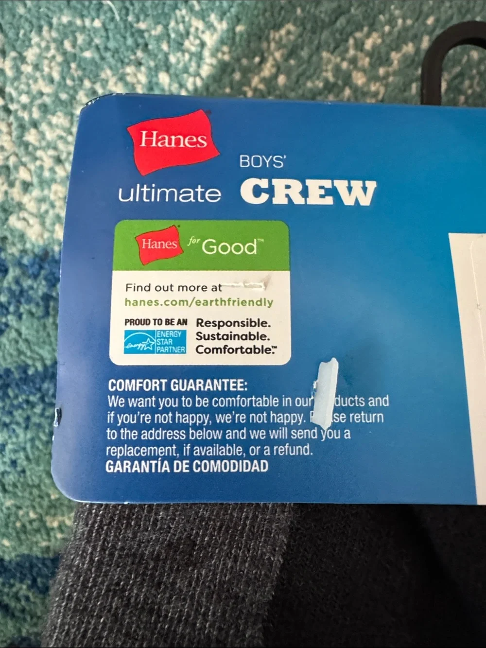 New, Hanes Boys' Ultimate Crew Socks 20-Pack - Black, Gray & Neon Green Accent